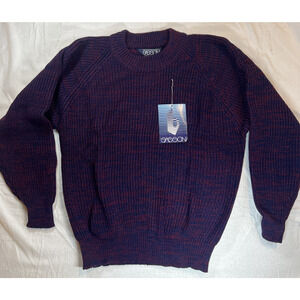NWT Vintage Sasson Sweater Pullover‎ Crewneck Dead Stock Blue/red Large